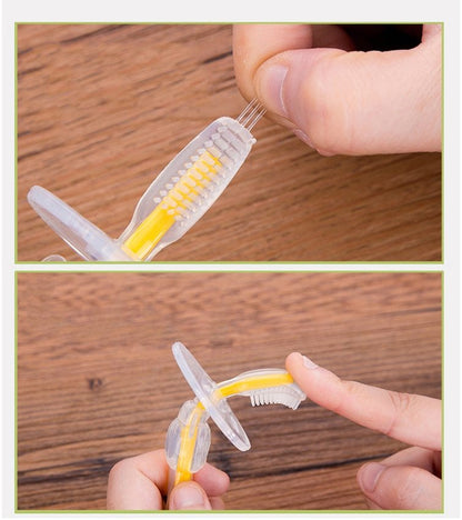 Cepillo Dientes Silicona Bebé - Mordedor Entrenamiento Dental - Huellitas de Vida
