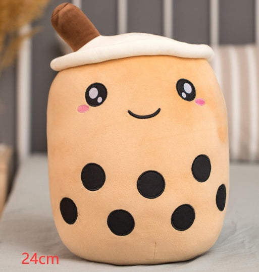 Peluche Té de Burbujas Fresa - Cojín Suave Boba Tea para Niños | Huellitas de Vida - Huellitas de Vida