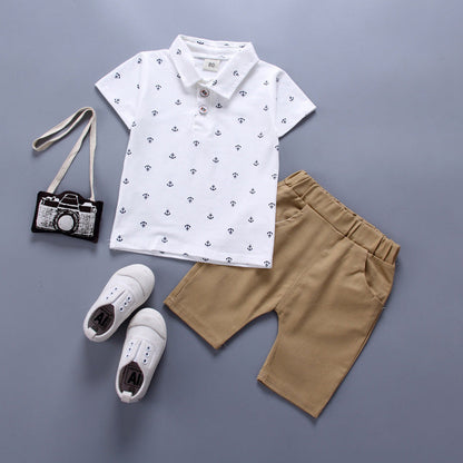Conjunto Infantil Ancla - Ropa Verano Niño Manga Corta Cómoda - Huellitas de Vida