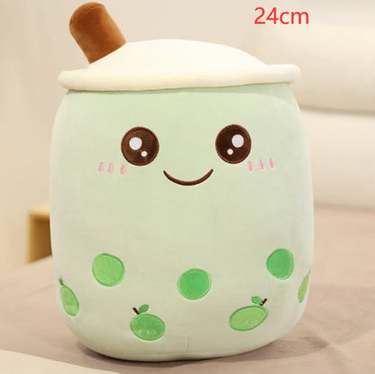 Peluche Té de Burbujas Fresa - Cojín Suave Boba Tea para Niños | Huellitas de Vida - Huellitas de Vida