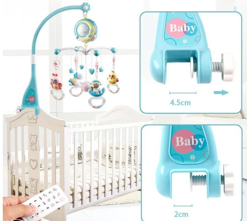 Móvil Musical para Cuna con Proyección – Juguete Estimulante para Bebés - Huellitas de Vida