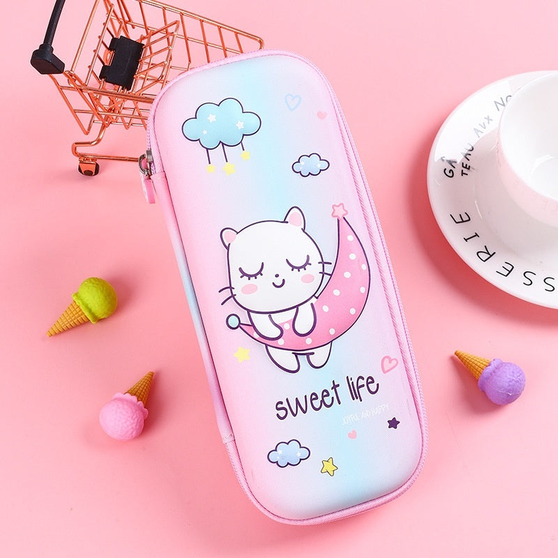 Estuche Escolar 3D Gran Capacidad Vuelta al Cole - Organizador Cartoon para Niños - Huellitas de Vida