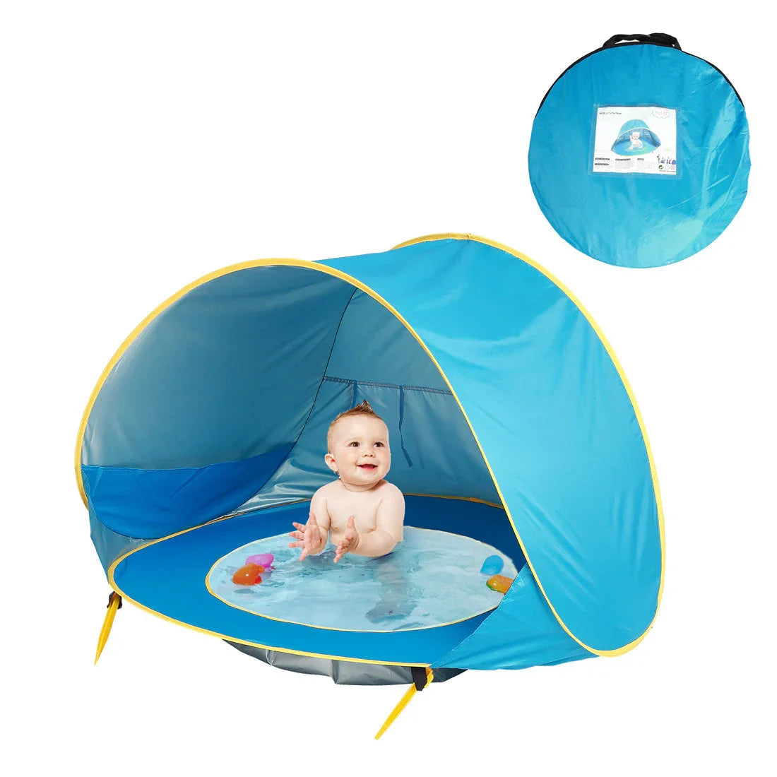 Mini Piscina Portátil Bebés con Protección UV 50+ - Juego Seguro - Huellitas de Vida