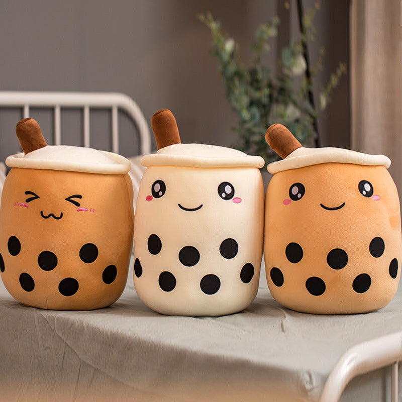 Peluche Té de Burbujas Fresa - Cojín Suave Boba Tea para Niños | Huellitas de Vida - Huellitas de Vida