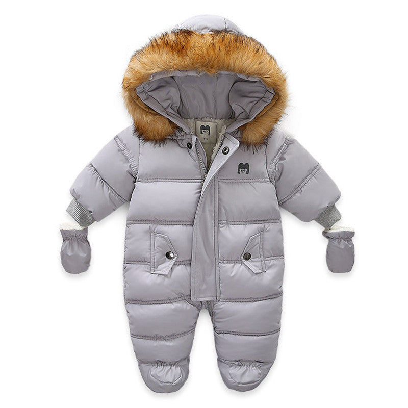 Mono Bebé con Chaqueta y Guantes - Conjunto Invierno Cálido Algodón Manga Larga Beige - Huellitas de Vida