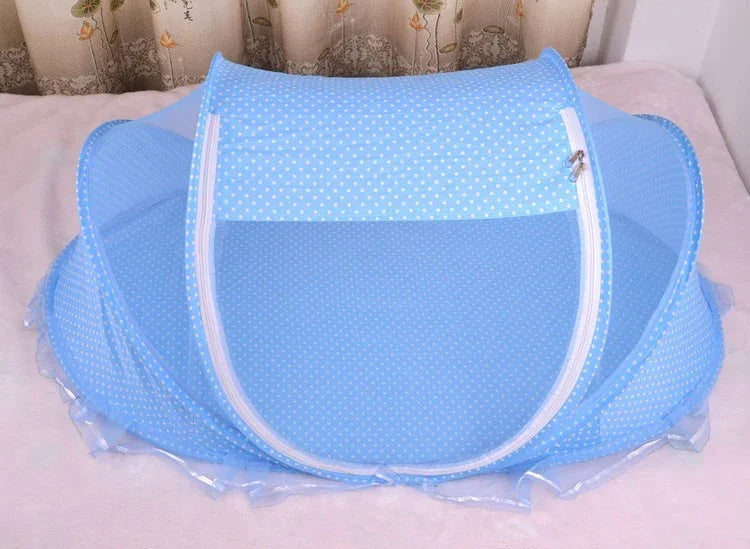 Mosquitero Plegable para Cuna 2 en 1 - Protección Antimosquitos con Almohada - Huellitas de Vida