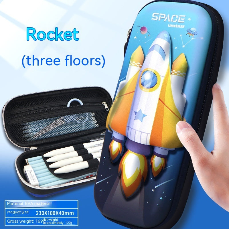Estuche Escolar 3D Gran Capacidad Vuelta al Cole - Organizador Cartoon para Niños - Huellitas de Vida