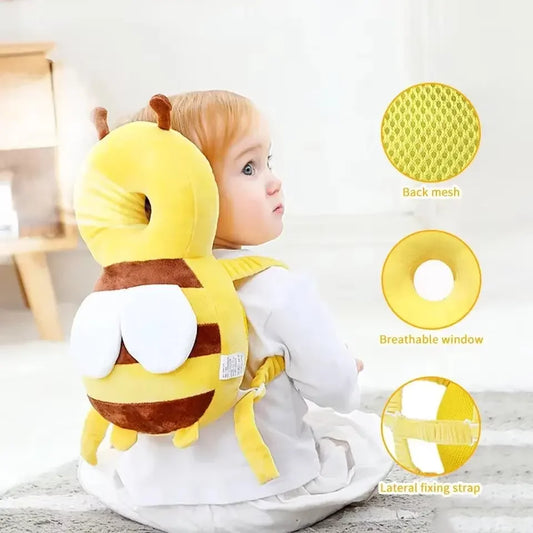 Cojín Protector Cabeza Bebé - Prevención Caídas con Diseño de Abeja - Huellitas de Vida