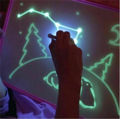 Pizarra Mágica Luminosa 3D - Tableta de Dibujo con 8 Efectos de Luz - Huellitas de Vida