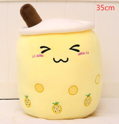 Peluche Té de Burbujas Fresa - Cojín Suave Boba Tea para Niños | Huellitas de Vida - Huellitas de Vida