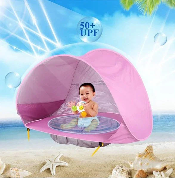 Mini Piscina Portátil Bebés con Protección UV 50+ - Juego Seguro - Huellitas de Vida