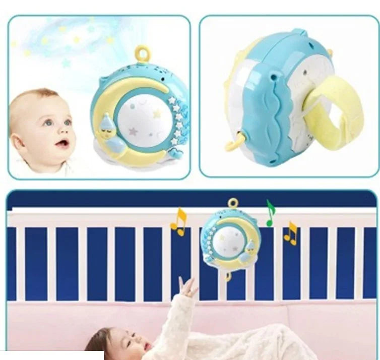Móvil Musical para Cuna con Proyección – Juguete Estimulante para Bebés - Huellitas de Vida