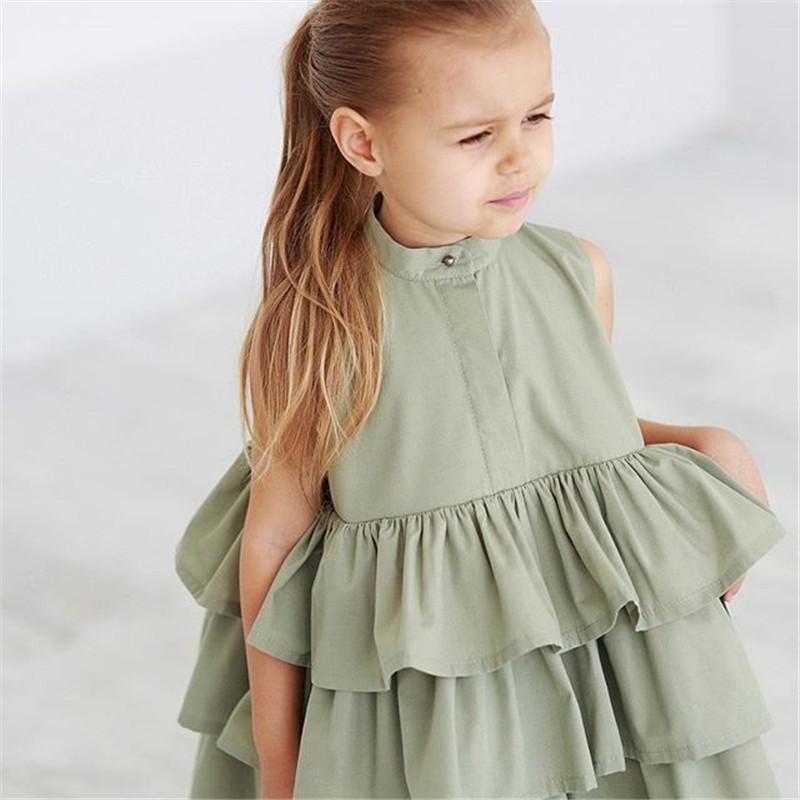 Vestido Sin Mangas Niñas - Ropa Verano Simple Color Sólido - Huellitas de Vida