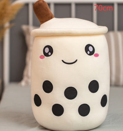 Peluche Té de Burbujas Fresa - Cojín Suave Boba Tea para Niños | Huellitas de Vida - Huellitas de Vida