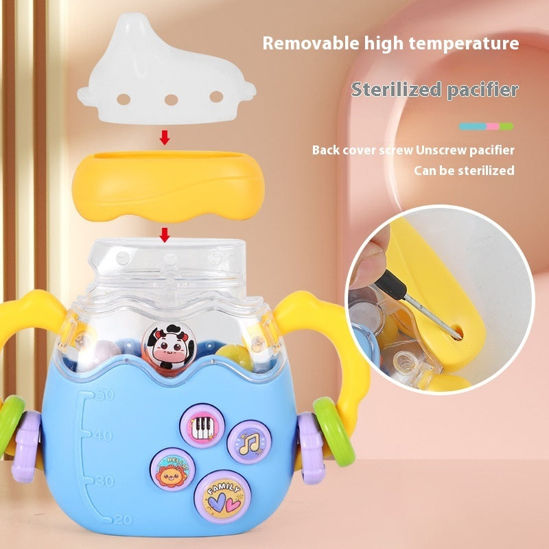 Sonajero Musical Bebé Biberón Silicona - Educación Temprana y Desarrollo Sensorial - Huellitas de Vida