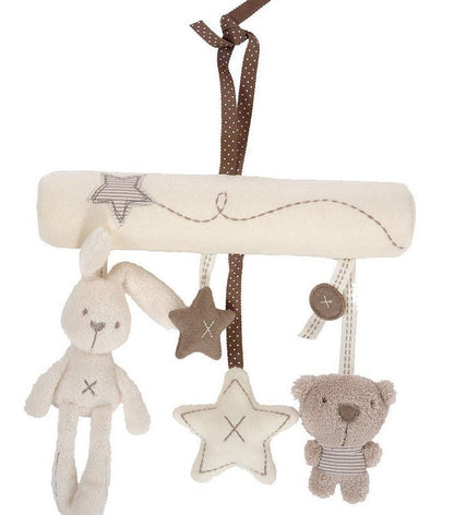 Sonajero Colgante Bebé - Juguete Peluche Conejo Oso Cochecito - Huellitas de Vida