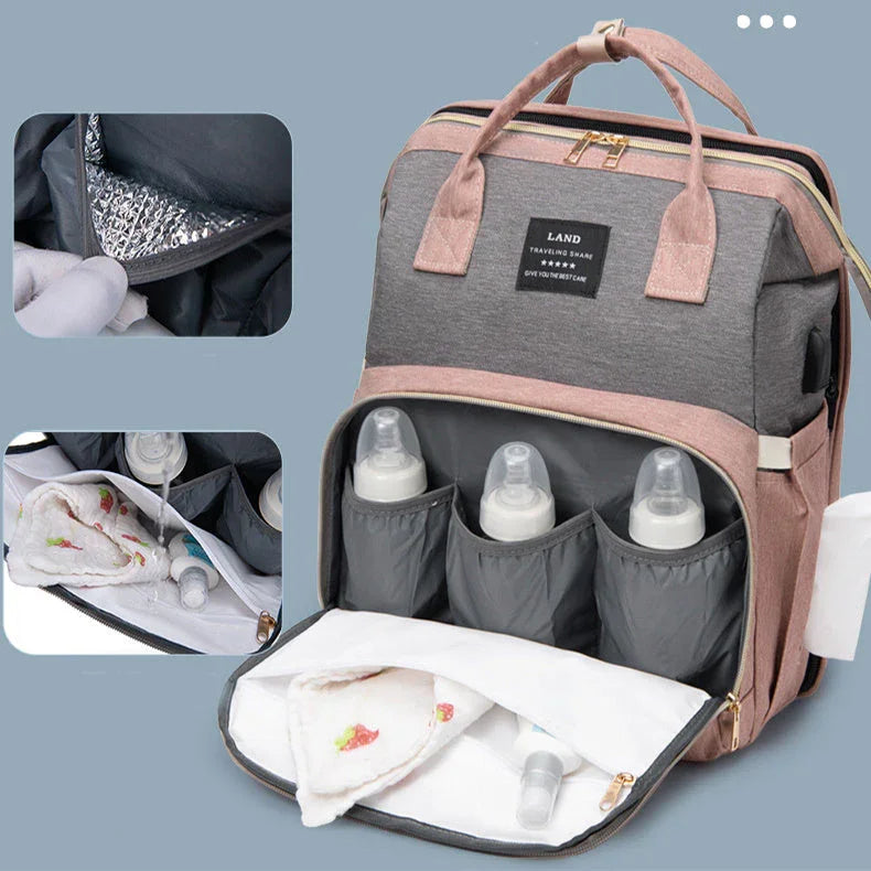 Mochila Cambiador 3 en 1 - Bolsa Multifuncional para Bebé - Huellitas de Vida