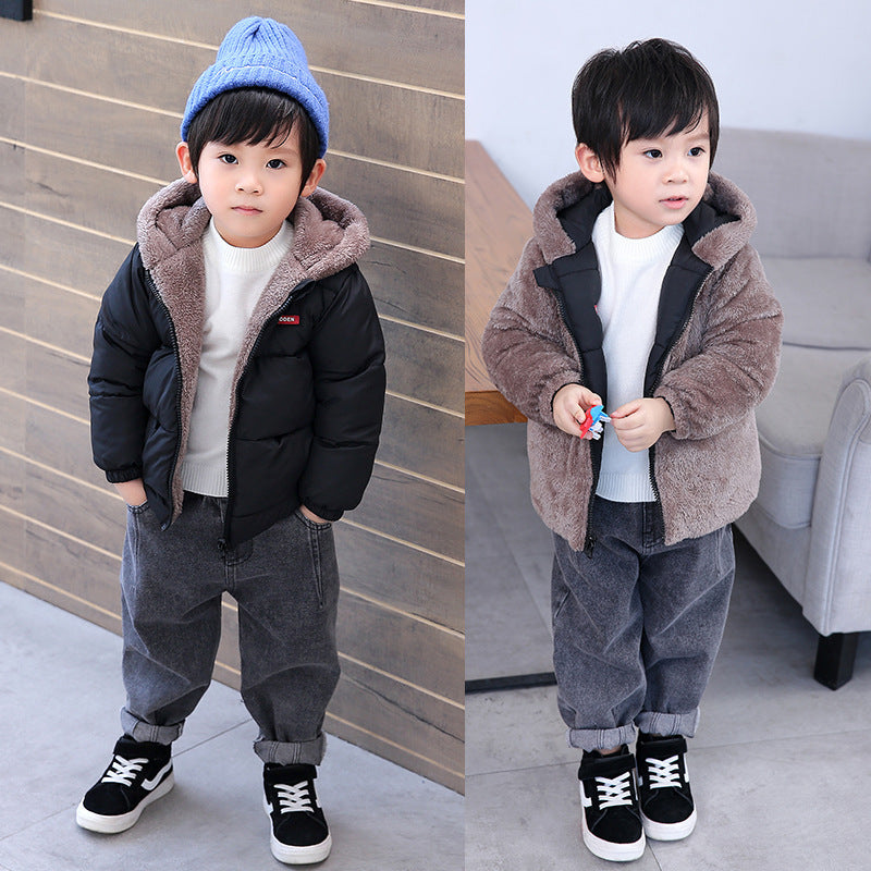 Chaqueta Acolchada Invierno Niños - Abrigo Algodón Doble Cara Reversible Cálido - Huellitas de Vida