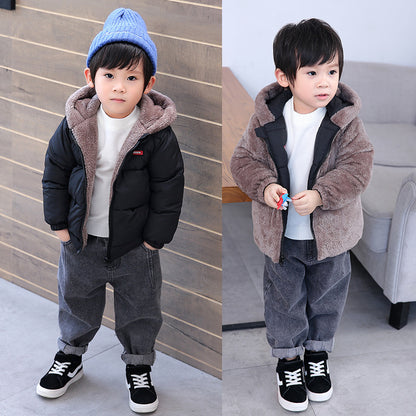Chaqueta Acolchada Invierno Niños - Abrigo Algodón Doble Cara Reversible Cálido - Huellitas de Vida