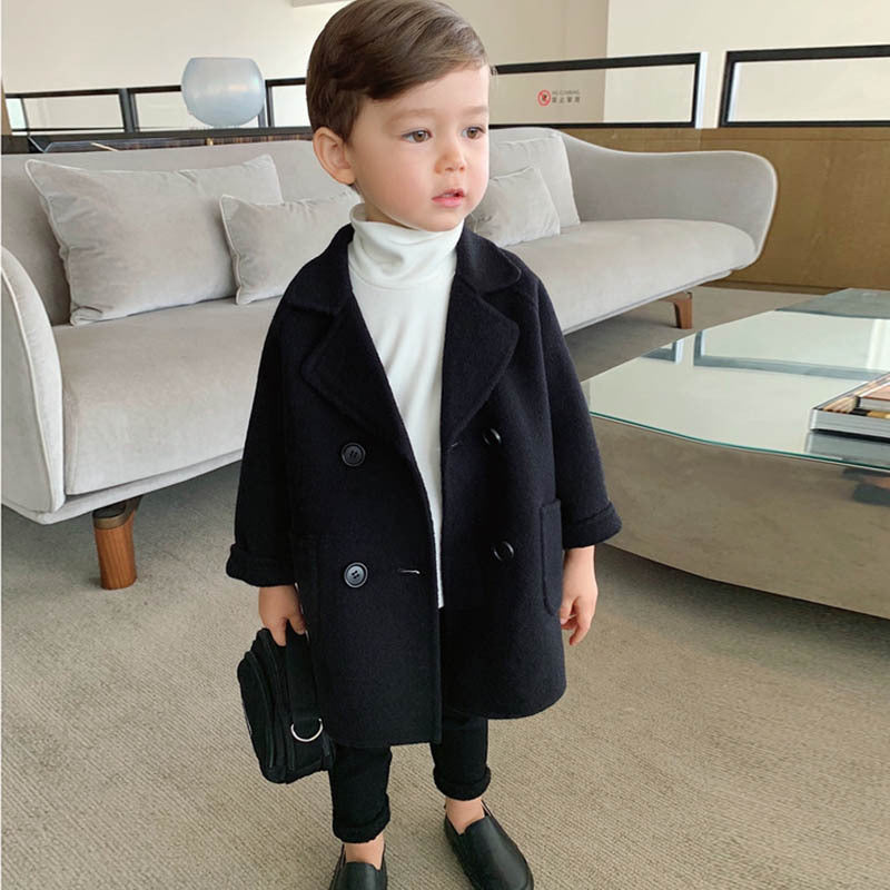 Abrigo Otoño Invierno Niños - Chaqueta Cálida Infantil Resistente Viento Cómoda Negra - Huellitas de Vida