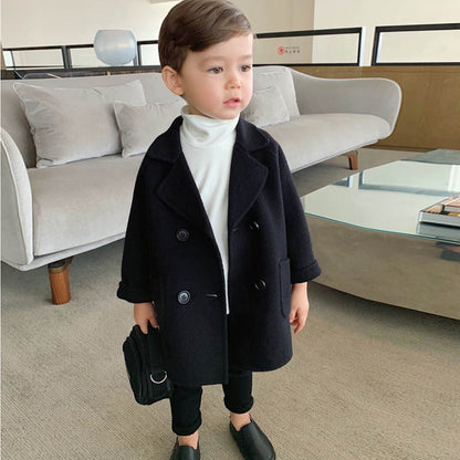 Abrigo Otoño Invierno Niños - Chaqueta Cálida Infantil Resistente Viento Cómoda Negra - Huellitas de Vida
