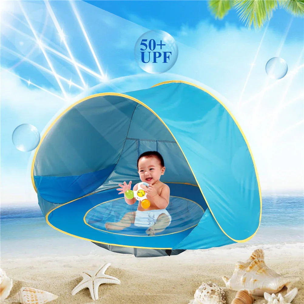 Mini Piscina Portátil Bebés con Protección UV 50+ - Juego Seguro - Huellitas de Vida
