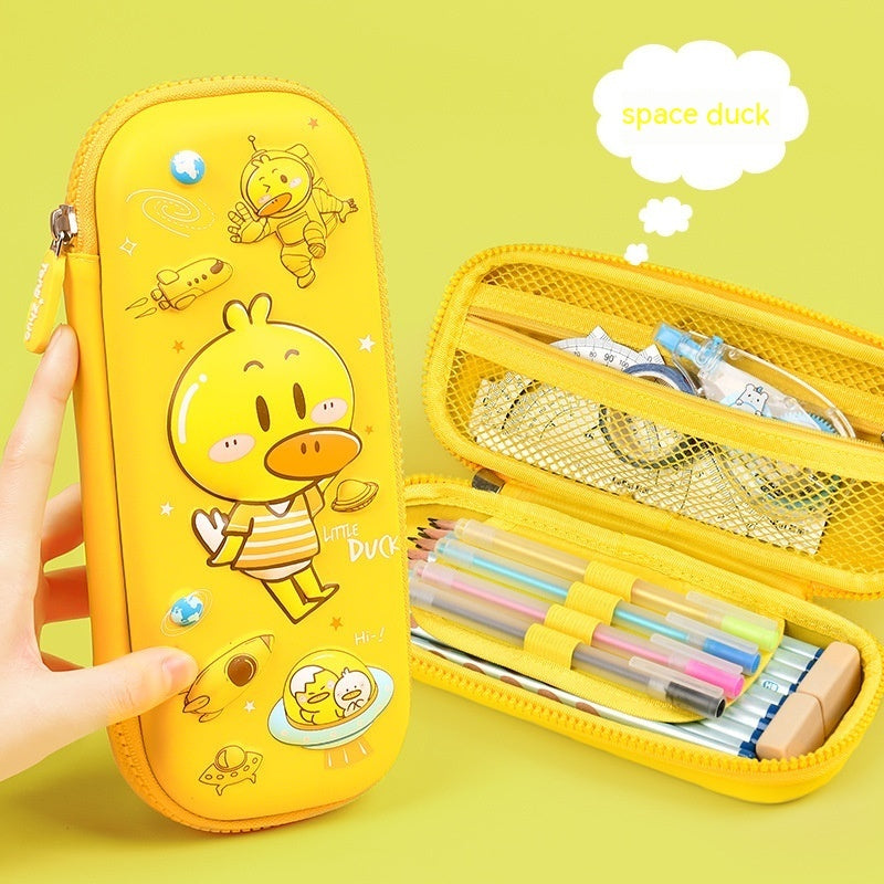 Estuche Escolar 3D Gran Capacidad Vuelta al Cole - Organizador Cartoon para Niños - Huellitas de Vida
