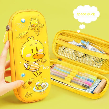 Estuche Escolar 3D Gran Capacidad Vuelta al Cole - Organizador Cartoon para Niños - Huellitas de Vida