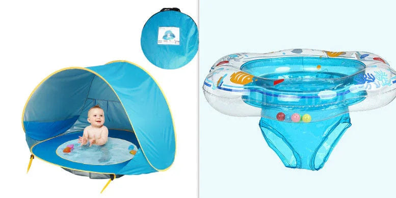 Mini Piscina Portátil Bebés con Protección UV 50+ - Juego Seguro - Huellitas de Vida