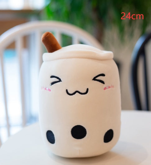 Peluche Té de Burbujas Fresa - Cojín Suave Boba Tea para Niños | Huellitas de Vida - Huellitas de Vida