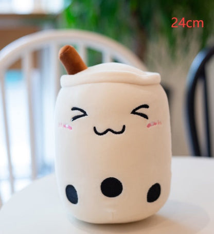Peluche Té de Burbujas Fresa - Cojín Suave Boba Tea para Niños | Huellitas de Vida - Huellitas de Vida