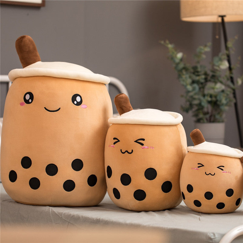 Peluche Té de Burbujas Fresa - Cojín Suave Boba Tea para Niños | Huellitas de Vida - Huellitas de Vida