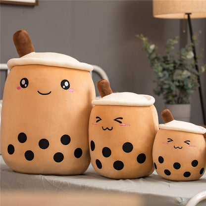 Peluche Té de Burbujas Fresa - Cojín Suave Boba Tea para Niños | Huellitas de Vida - Huellitas de Vida
