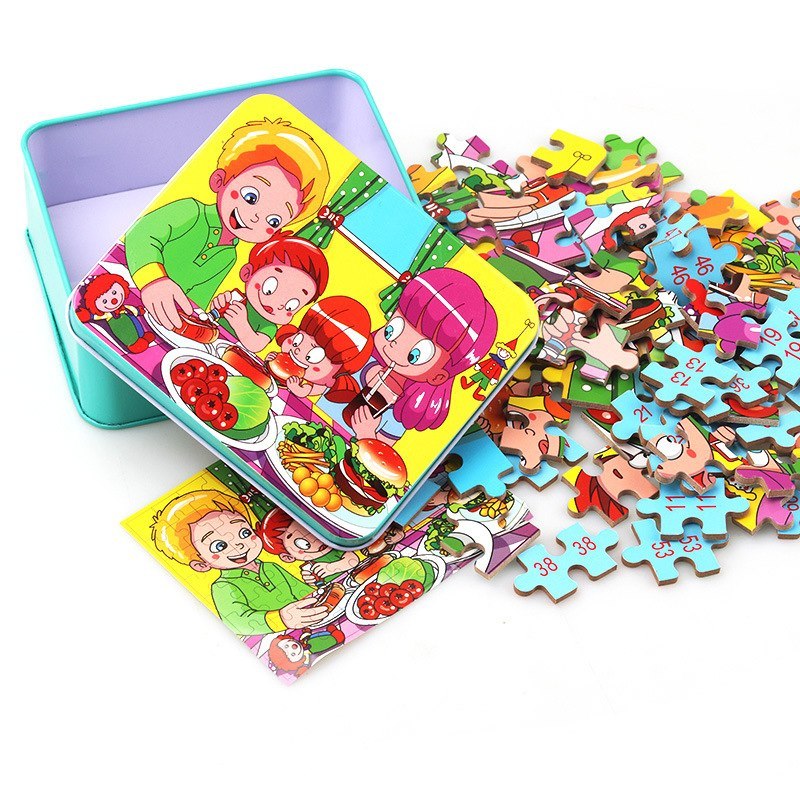 Puzzle Infantil 80 Piezas - Rompecabezas Educativo de Animales - Huellitas de Vida