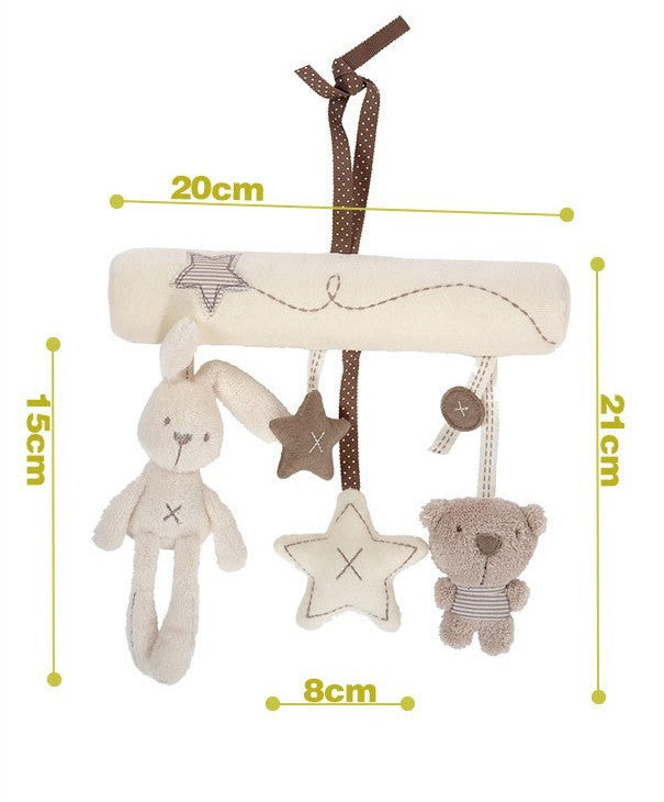 Sonajero Colgante Bebé - Juguete Peluche Conejo Oso Cochecito - Huellitas de Vida