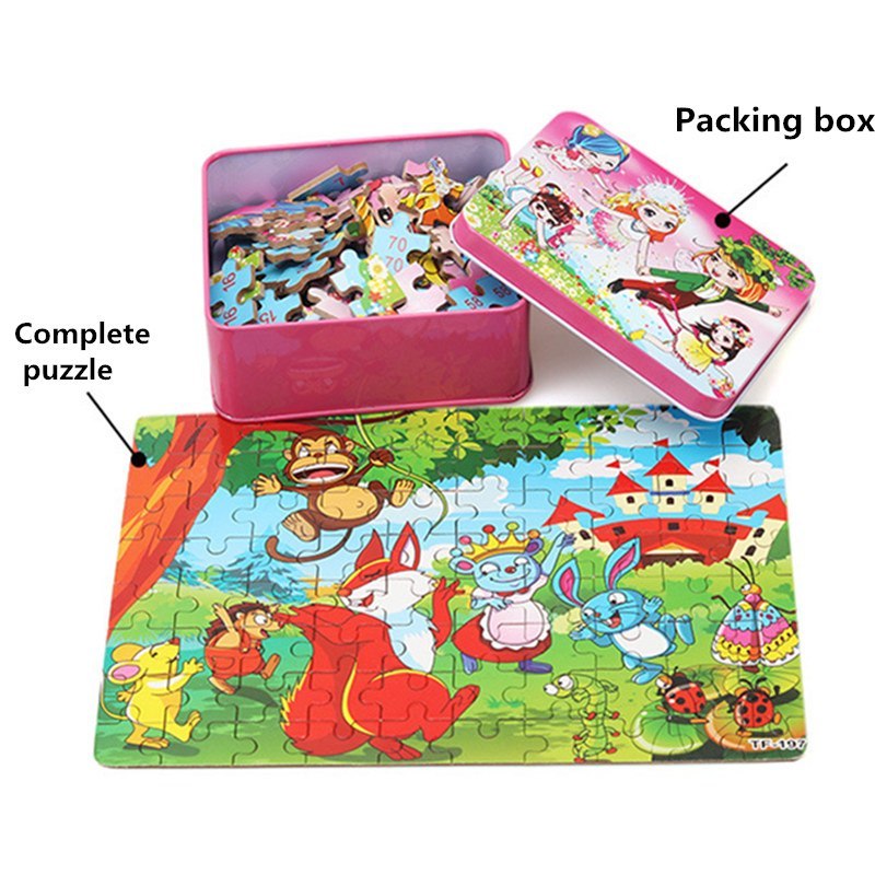 Puzzle Infantil 80 Piezas - Rompecabezas Educativo de Animales - Huellitas de Vida
