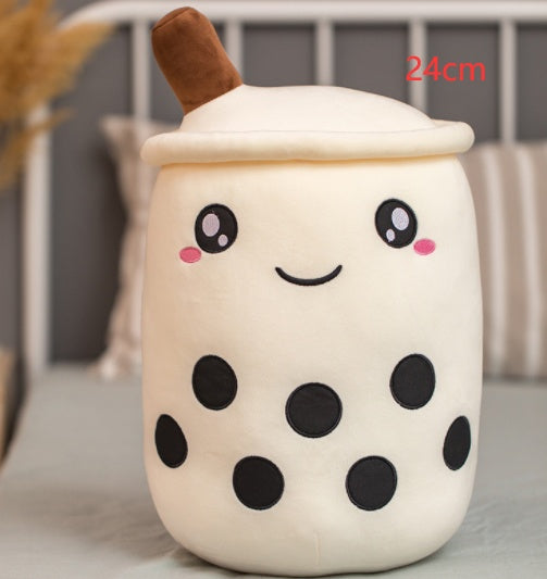 Peluche Té de Burbujas Fresa - Cojín Suave Boba Tea para Niños | Huellitas de Vida - Huellitas de Vida