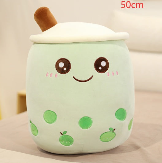 Peluche Té de Burbujas Fresa - Cojín Suave Boba Tea para Niños | Huellitas de Vida - Huellitas de Vida