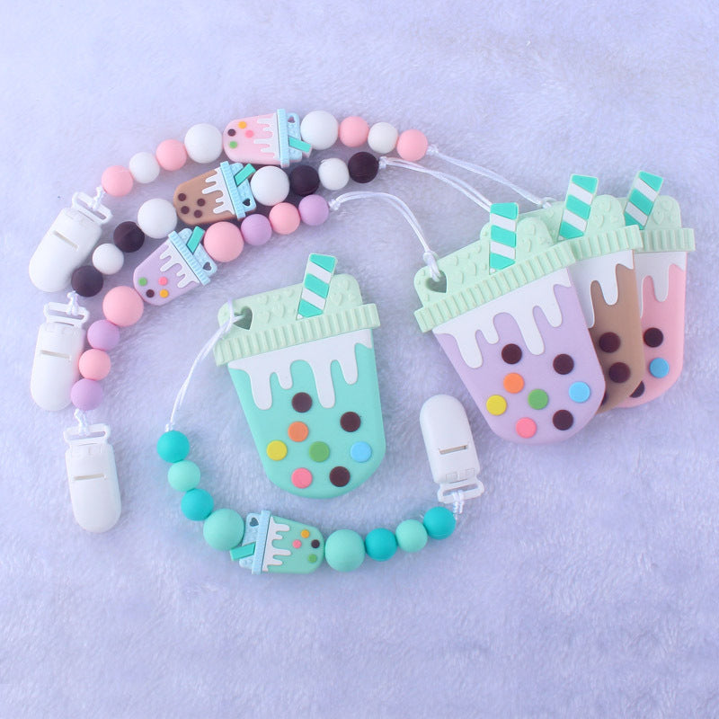Set Gel Dental Bebé - Cadena Chupete Cuidado Oral Infantil - Huellitas de Vida