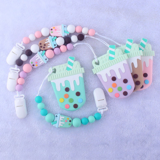 Set Gel Dental Bebé - Cadena Chupete Cuidado Oral Infantil - Huellitas de Vida