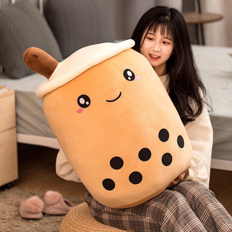 Peluche Té de Burbujas Fresa - Cojín Suave Boba Tea para Niños | Huellitas de Vida - Huellitas de Vida