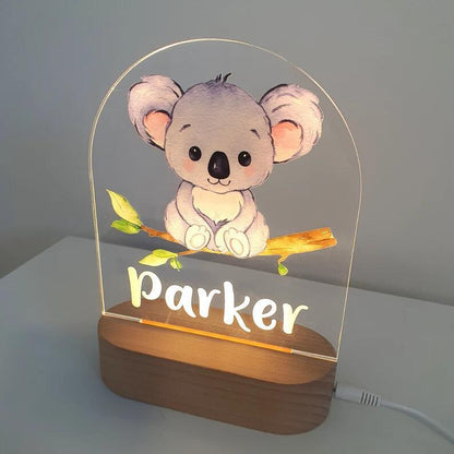 Luz Nocturna Personalizable Bebé - Lámpara Colorida Regalo Infantil - Huellitas de Vida