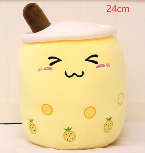 Peluche Té de Burbujas Fresa - Cojín Suave Boba Tea para Niños | Huellitas de Vida - Huellitas de Vida