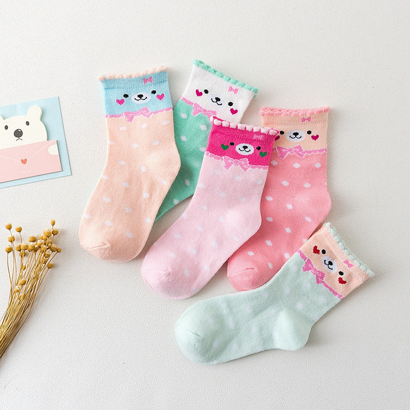 Calcetines Lunares Niñas Algodón - Calcetines Dibujos Adorables - Huellitas de Vida