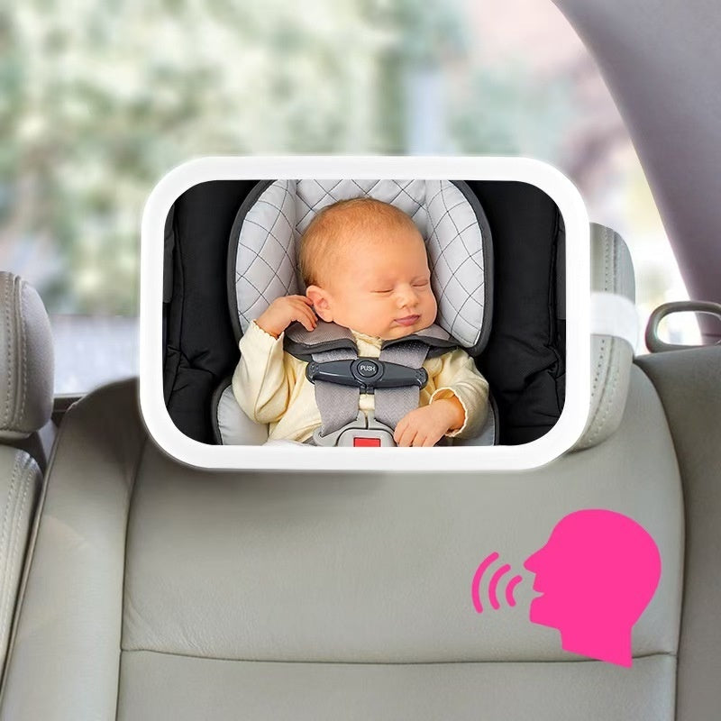Espejo Retrovisor para Bebé en Coche - Activación por Voz y Máxima Seguridad - Huellitas de Vida