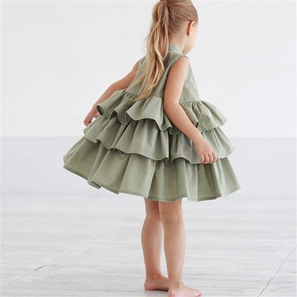 Vestido Sin Mangas Niñas - Ropa Verano Simple Color Sólido - Huellitas de Vida