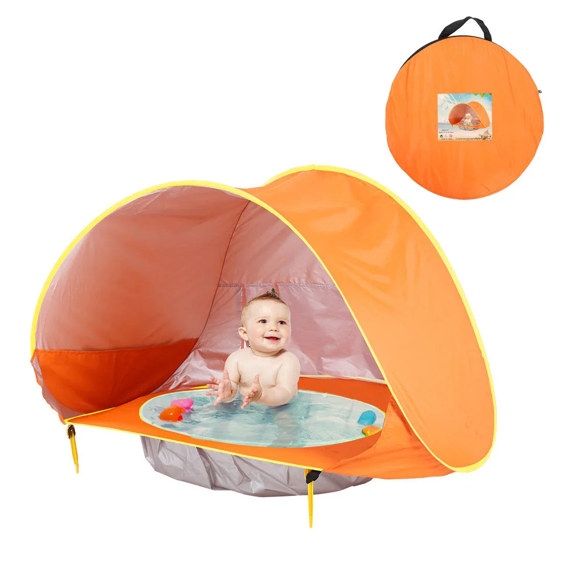 Mini Piscina Portátil Bebés con Protección UV 50+ - Juego Seguro - Huellitas de Vida