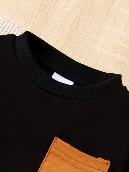 Conjunto Bebé Niño Manga Larga - Sudadera Bolsillo Pantalón Rayas Ropa Cómoda Casual - Huellitas de Vida