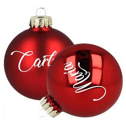 Bola Navidad Cristal Rojo Personalizada 7.5cm - Decoración Árbol Navideño