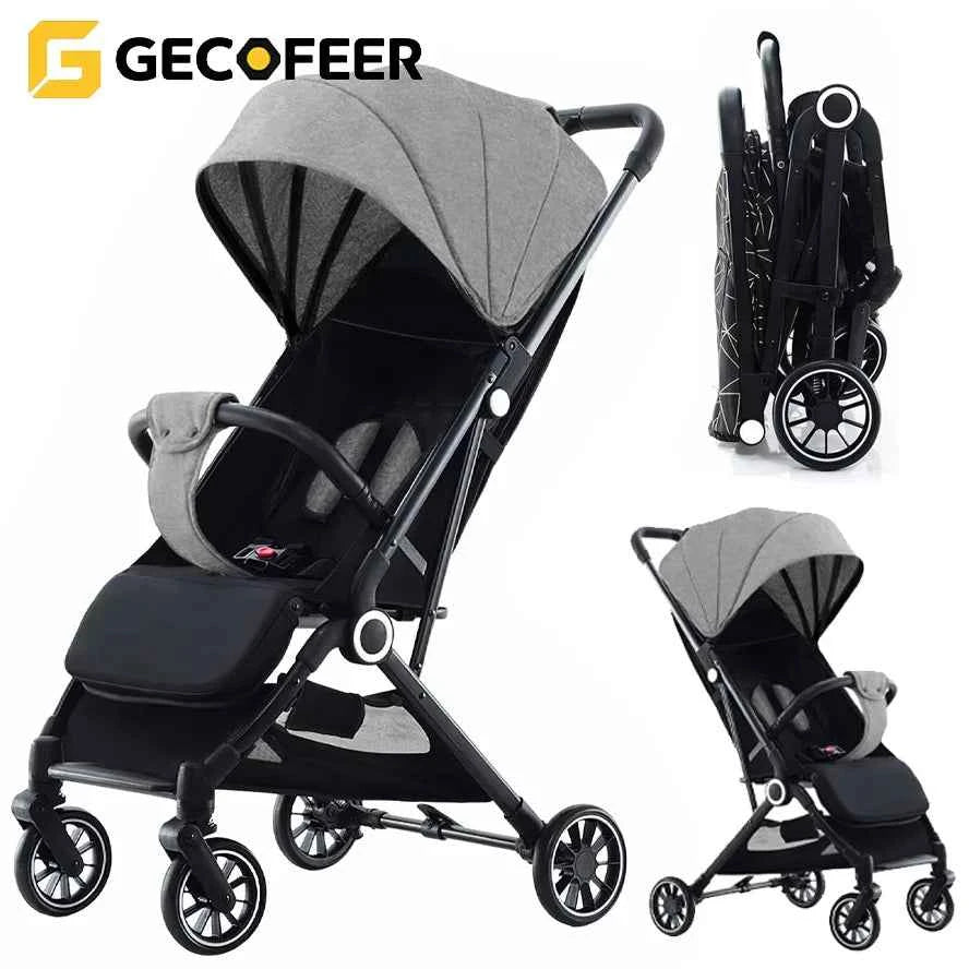 Cochecito Bebé Lujo Plegable Marco Aluminio - Paisaje Alto Portátil Recién Nacidos